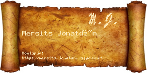 Mersits Jonatán névjegykártya